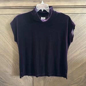 Chico's Womens Sweater Purple Velvet Pullover Aspen Mock Neck Size 3